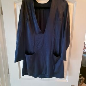 Reformation Navy Blue 100% Silk Dress Size S